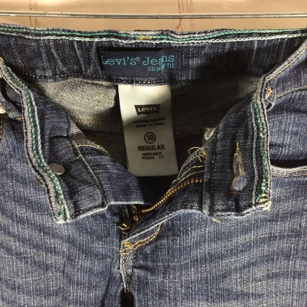 Levi’s Skinny Fit Distressed Denim Blue Jeans - Size 10